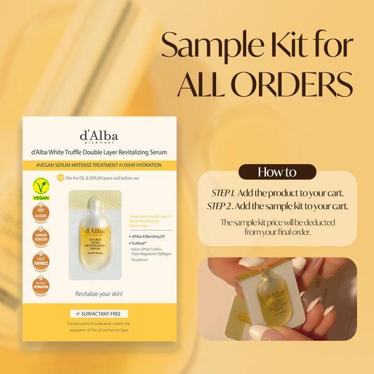 D'Alba Italian White Truffle Double Layer Revitalizing Serum, 100Hr Hydration Serum, 2 In 1 Double Solution Serum, Glow And Long-Lasting Moisture Serum, (1.01 Fl.Oz)