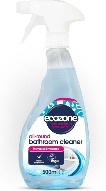 Ecozone 3-In-1 Bathroom Cleaner, 500Ml, Removes Stubborn Limescale, Leaves Showers Sparkling