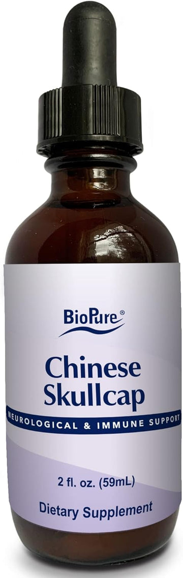 Biopure Chinese Skullcap Herbal Tincture – Potent Botanical Extract Rich In Bioactive Flavonoids That Support Neurological, Immune, Circulation, Microbiome Balance, & Whole-Body Wellness – 2 Fl Oz