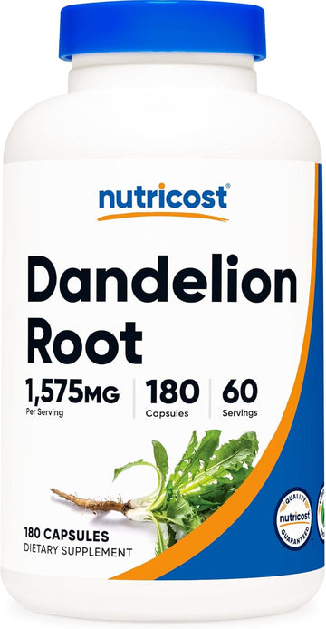Nutricost Dandelion Root Extract Capsules 525Mg (180 Capsules) - 1575Mg Per Serving, Non-Gmo, Gluten Free