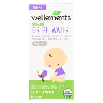 2 Pack of Wellements Organic Gripe Water for Tummy, 4 Fl Oz (Packaging may vary)