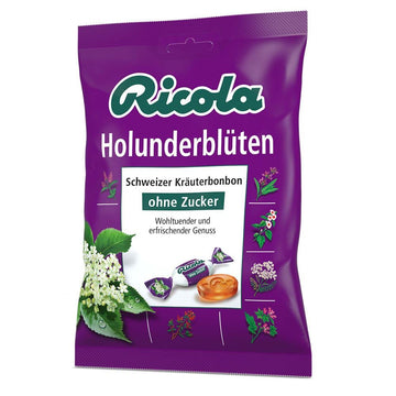 Ricola Elderowers Sugarfree Swiss herbal Bonbon (3 Bags each 75g) - fresh from Germany