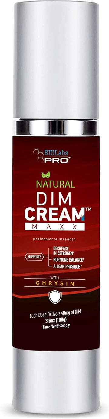 Biolabs Pro Estrogen Blocker - Natural Dim Cream - Metabolize Excess Estrogen - Diindolylmethane Hormone Balance Support Topical Dim Supplement For Men Or Women - 3.6Oz
