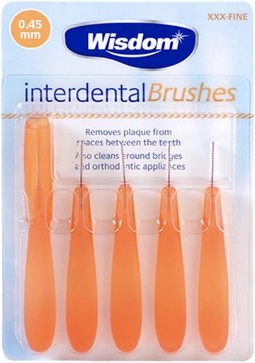 Wisdom Interdental Brushes XXX-Fine (0.45mm) 5 Brushes : Amazon.co.uk: Health & Personal Care