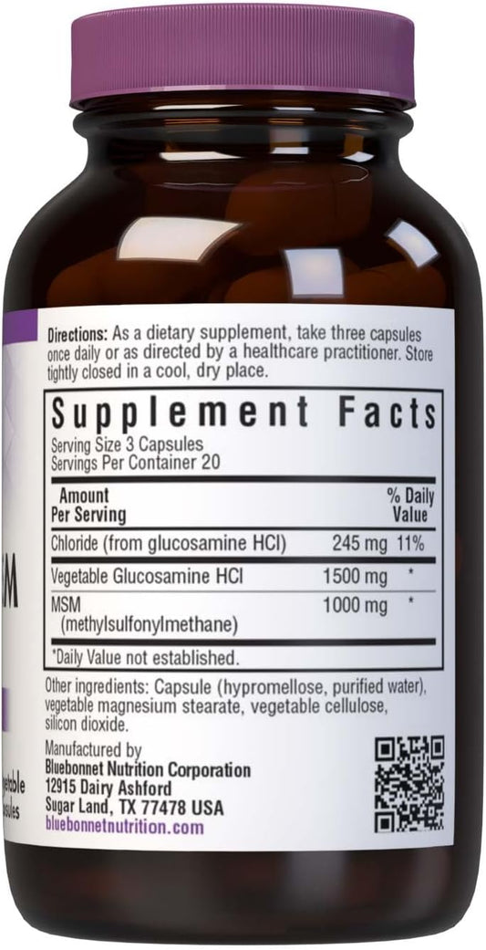 Bluebonnet Vegetarian Glucosamine Plus Msm Supplement, 60 Count (743715011137)