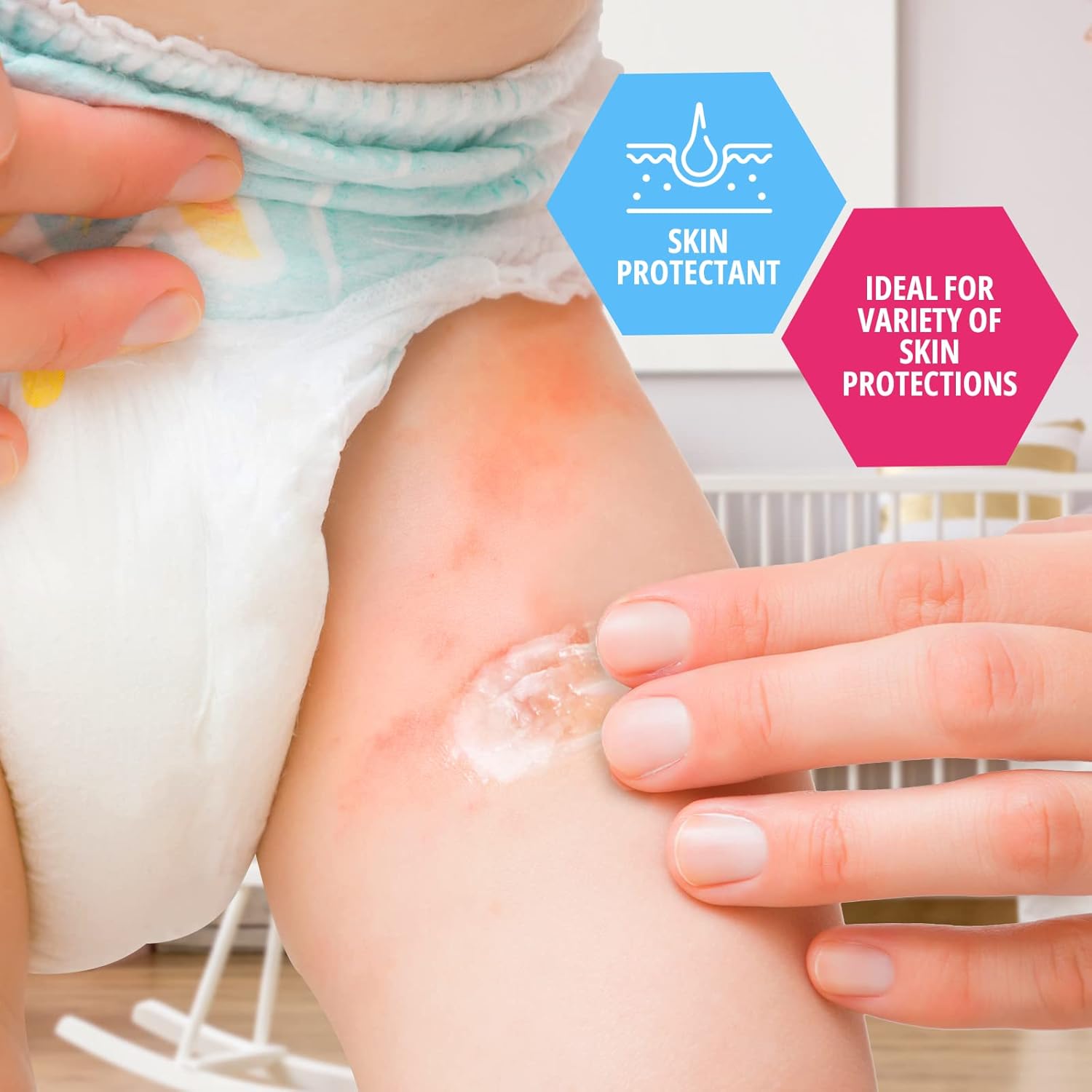 Med Pride Large Baby Petroleum Jelly Tub For Newborn, Skin Protectant & Moisturizer With Fresh Baby Scent For Dry Skin & Diaper Rash, 8 Oz : Baby