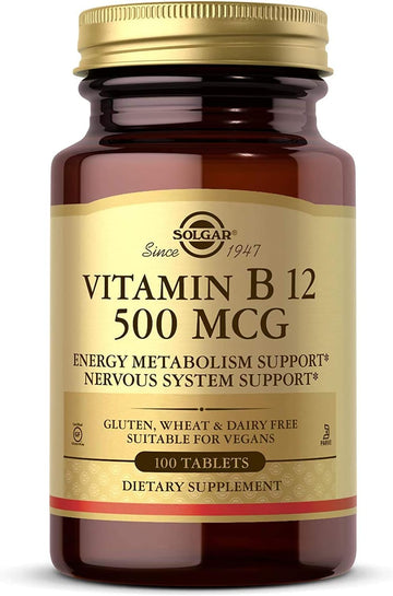 Solgar Vitamin B12 Tablets, 500 Mcg, 100 Count