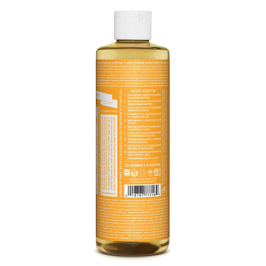 Dr. Bronner’s - Pure-Castile Liquid Soap (Citrus, 16 ounce) - Made with Organic Oils, 18-in-1 Uses: Face, Body, Hair, Laundry, Pets and Dishes, Concentrated, Vegan, Non-GMO
