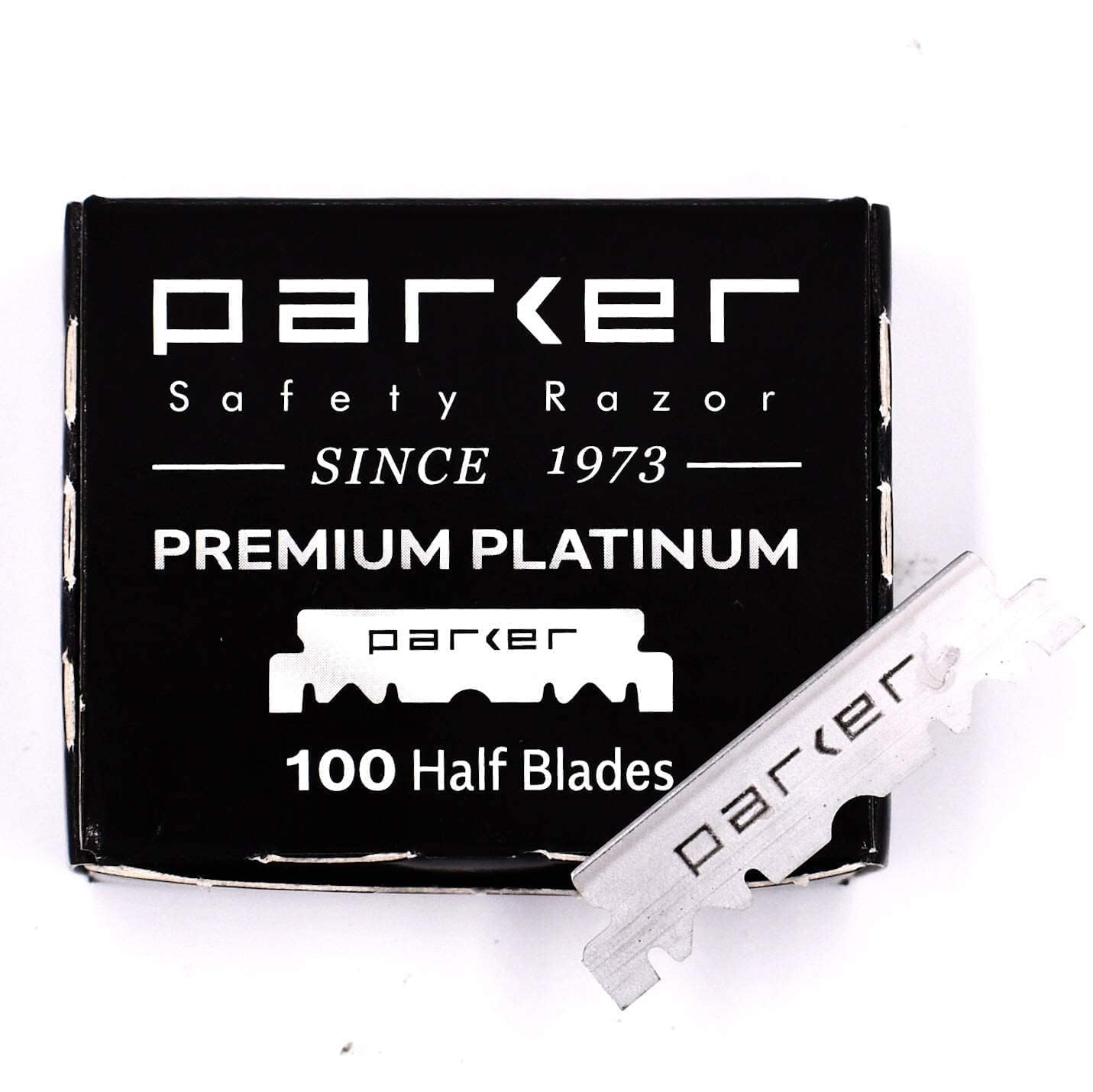 Parker Safety Razor, Premium Platinum Single Edge Razor Blades, 100 Count - For Professional Barber, Shavette And Disposable Blade Straight Razors : Beauty & Personal Care