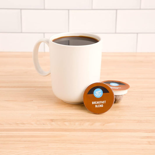 Amazon Brand - Happy Belly Breakfast Blend Coffee Pods, Light Roast, Compatible With K-Cup Brewer, 96 Count