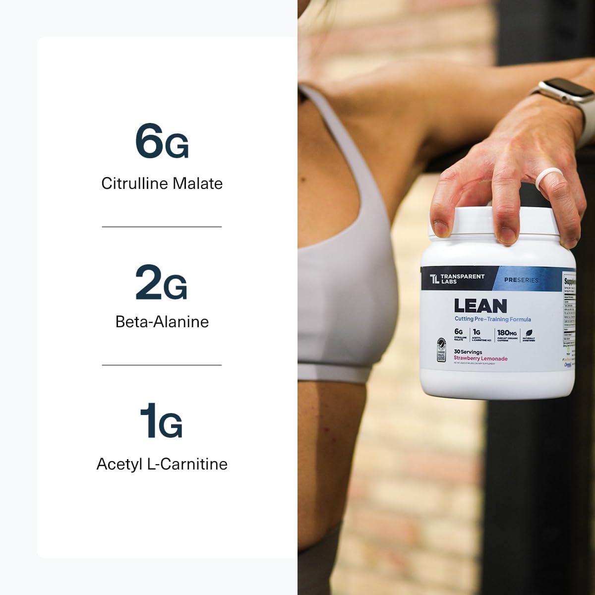 Transparent Labs Lean Pre-Workout - Body Recomposition Pre Workout For Men And Women With Acetyl L-Carnitine, Beta Alanine Powder, & Purcaf Organic Caffeine Powder - 30 Servings, Strawberry Lemonade : Health & Household