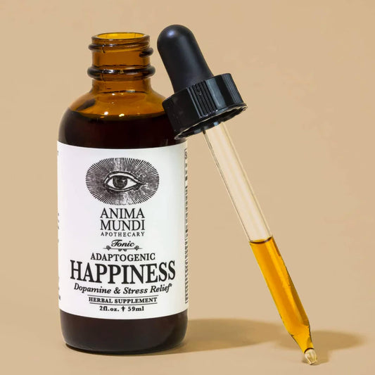 Anima Mundi Apothecary Happiness Tonic - Liquid Mood Support Supplement - Herbal Extract Drops With Mucuna, Rhodiola And Ashwagandha - Adaptogenic Mood Booster Extract With Natural Herbs (2Oz / 59Ml)