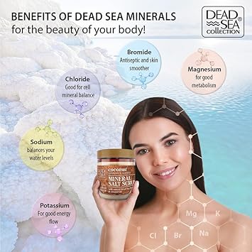 Dead Sea Collection Coconut Salt Scrub – Exfoliating Body Scrub For Women – Moisturizing And Nourishing Skin – With Pure Oils And Dead Sea Minerals (23.28 Oz) : Beauty & Personal Care