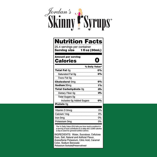 Jordan'S Skinny Syrups Sugar Free Coffee Syrup, Irish Cream Flavor Drink Mix, Zero Calorie Flavoring For Lattes, Protein Shake, Food & More, Gluten Free, Keto Friendly, 25.4 Fl Oz, 1 Pack