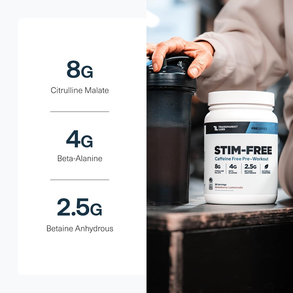 Transparent Labs Stim-Free Pre-Workout - Caffeine & Stim Free Pre Workout Powder For Men And Women With Beta Alanine Powder, Citrulline Malate, & Elevatp - 30 Servings, Tropical Punch : Health & Household