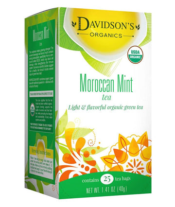 Davidson'S Organics, Moroccan Mint Green, 25-Count Tea Bags, Pack Of 6