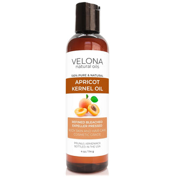 velona Apricot Kernel Oil 4 oz | 100% Pure and Natural Carrier Oil | Refined, Expeller Pressed | Hair, Body and Skin Care | Use Today - Enjoy Results