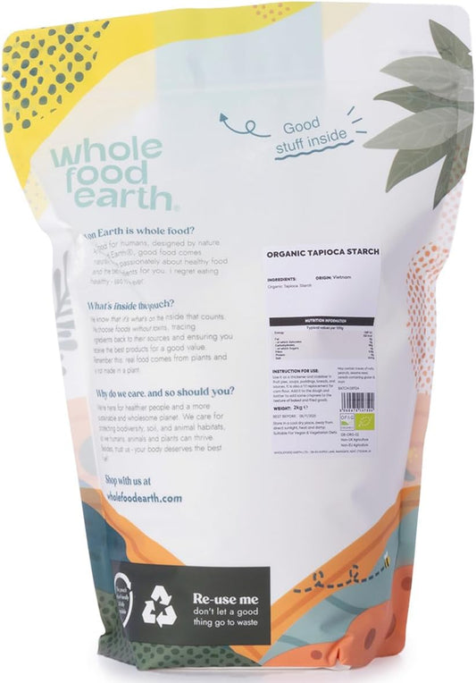 Wholefood Earth Organic Tapioca Starch – 2 Kg | Gmo Free | Vegan | Certified Organic