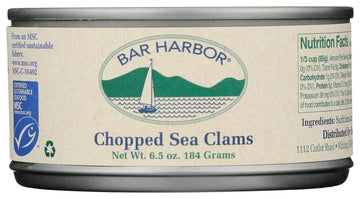 Bar Harbor All Natural Chopped Clams, Cans, 6.5 Oz, 6 Pk