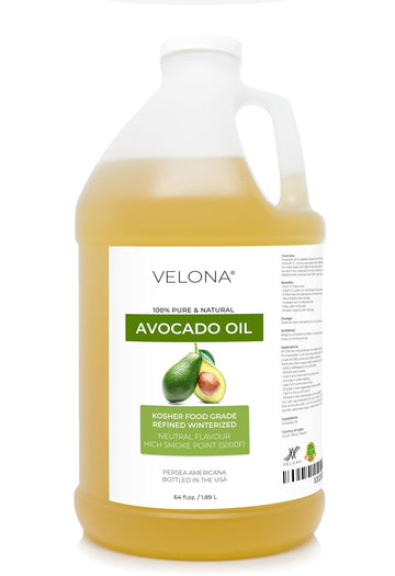 velona Avocado Oil 64 oz | 100% Pure and Natural Carrier Oil | Refined, Cold Pressed | Hair, Body and Skin Care | Use Today - Enjoy Results