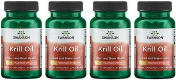 Swanson Efas- Krill Oil - Maximum Strength - 1 G, 30 Softgels (4 Pack)