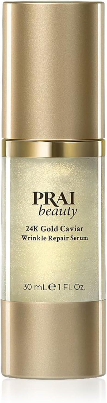 Prai 24K Gold Caviar Wrinkle Repair Serum 30Ml - Intensive Real 24K Gold - Advanced Anti-Aging, Anti-Wrinkle Skincare - Hydrates, Firms & Brightens Skin - With Hyaluronic Acid - Younger Skin