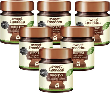 Sweet Freedom Choc Pot Caramel Chocolate Spread - 6 X 250 G | Rich Delicious Sweetness From Fruit | Great For Baking & Dessert | No Preservatives Or Allergens | Vegan | Ideal For Catering & Chefs