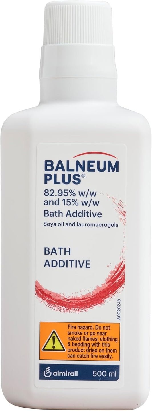 Balneum Plus Bath Additive - Bath Oil With Lauromacrogols & Soya Oil For Intensive Hydration, Softening & Soothing Of Itchy & Dry Skin, Relaxing Bath Soak For Women & Men, 500Ml (Packing May Vary)