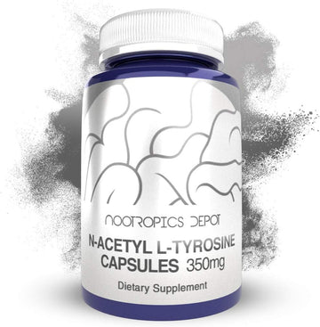 Nootropics Depot N-Acetyl L-Tyrosine Capsules | 350Mg | 120 Count | Nalt | Amino Acid Supplement | Natural Supplement | Supports Memory, Learning, Focus, Healthy Stress Levels