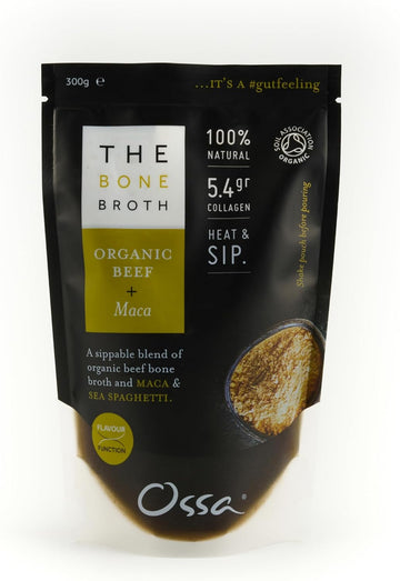 Ossa Organic Beef Bone Broth With Maca & Sea Spaghetti β Grass-Fed, Protein-Rich Superfood For Gut Health, Energy & Immunity | Keto & Paleo Friendly | 300G