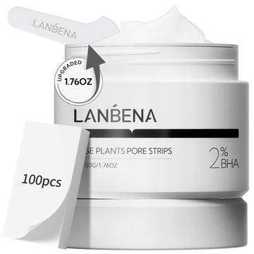 Lanbena Nose Strips For Blackheads (1.76 Oz), 100 Pcs Nose Plants Pore Strips, Blackhead Remover Mask, Note: Place Bottle In Boiling Water For 5 Min To Soften Dry/Solid Cream