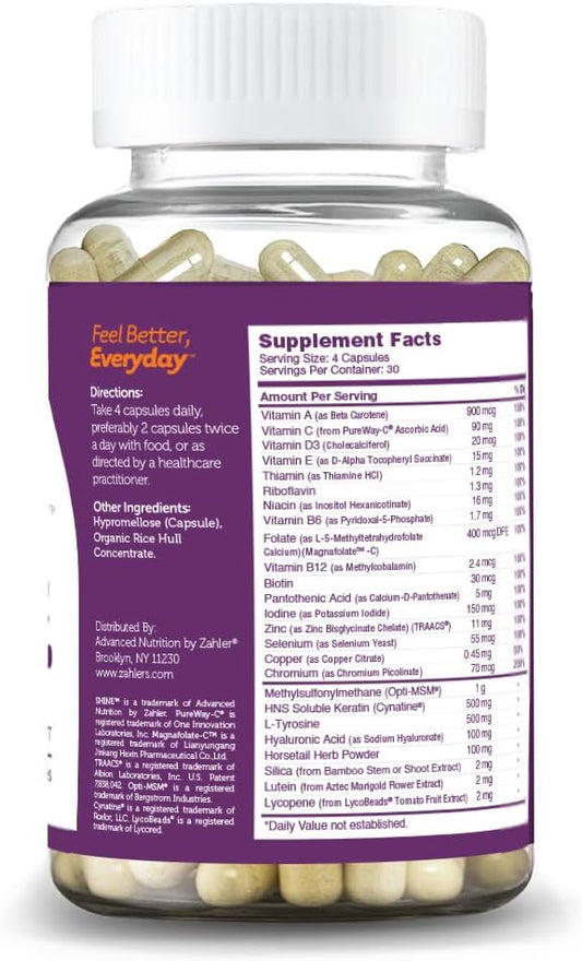 Zahler Shine, Hair Growth Supplement, Skin Hair And Nails Vitamins Wit