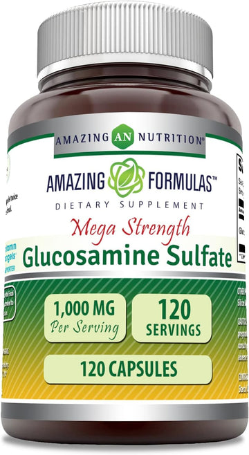 Amazing Formulas Glucosamine Sulfate 1000 Mg Capsules Supplement | Non-Gmo | Gluten Free | Made In Usa (Unflavored)