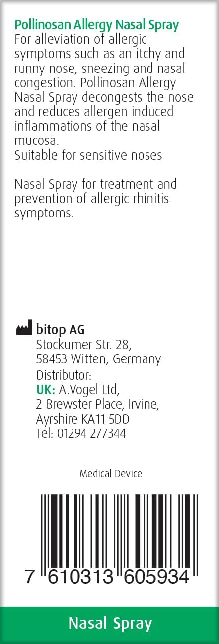 A.Vogel Pollinosan Allergy Hayfever Nasal Spray | Runny, Itchy & Blocked Noses | 220 sprays per bottle | Preservative-free | Suitable for Children | 20ml : Amazon.co.uk: Health & Personal Care