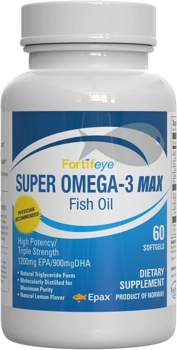 Super Omega-3 Max Fish Oil | 2400 Mg Omega 3 | High Potency With Epa And Dha | Lemon Flavor | 30 Servings