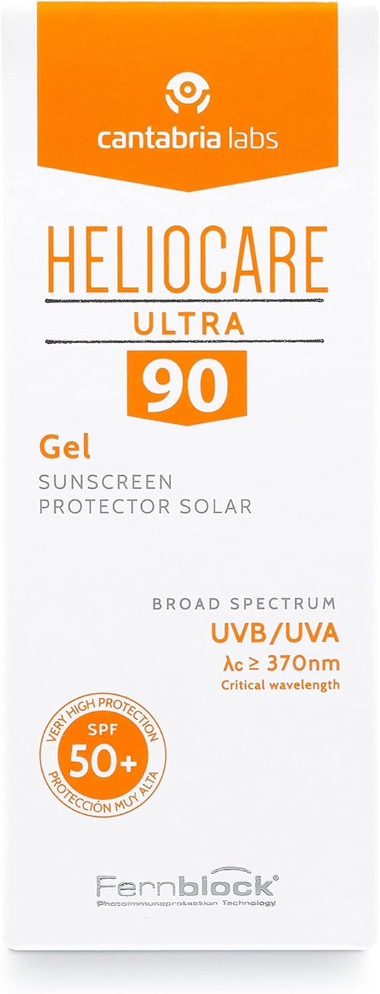 Heliocare Ultra Gel Spf 90 50Ml / Gel Face Sunscreen / Daily Uva And Uvb Anti-Ageing Sun Block / Combination, Oily & Normal Skin/ Matte Finish