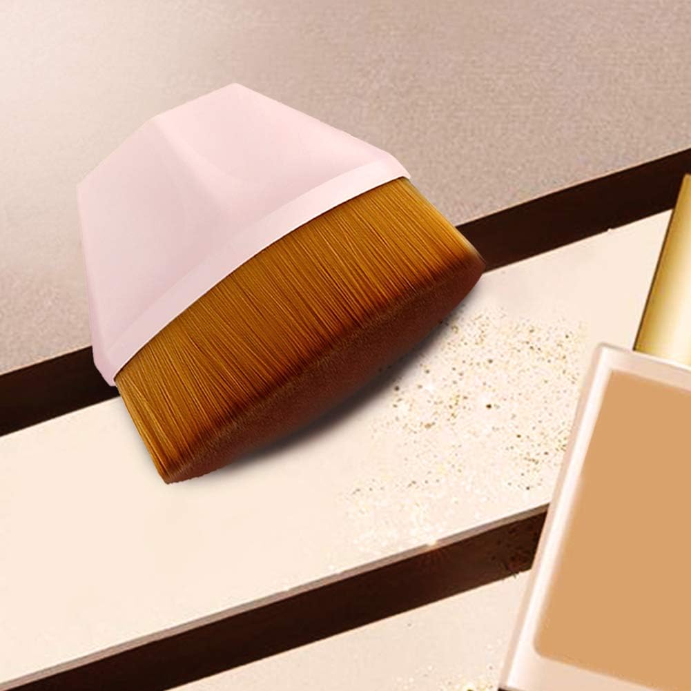 Kabuki Makeup Brush Professional Foundation Brush Flat Top For Liquid Foundation Cream Powder Makeup Soft Touch Synthetic Fiber Face Blending Makeup Brush(Pink Color+With Protective Case)