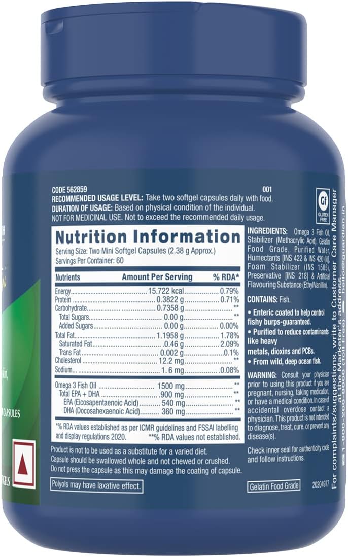Gnc Triple Strength Fish Oil Omega 3 Supplement, 1000Mg Epa And Dha, Supports Heart, Brain, Skin, Eye And Joint Health, Burpless, Ultra Concentrated, High Potency, Wild Caught, 120 Softgels : Health & Household