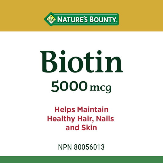 Nature'S Bounty Biotin 5000Mcg, 100 Count