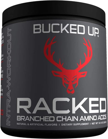 Bucked Up- Bcaa Racked Branch Chained Amino Acids | L-Carnitine, Acetyl L-Carnitine, Gbb | Post Workout Recovery, Protein Synthesis, Lean Muscle Bcaas That You Can Feel! 30 Servings (Blood Raz)