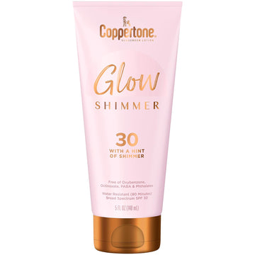 Coppertone Glow Hydrating Sunscreen Lotion with Illuminating Shimmer Minerals and Broad Spectrum SPF 30 Sunscreen, Water-resistant, Fast-drying, 5 oz
