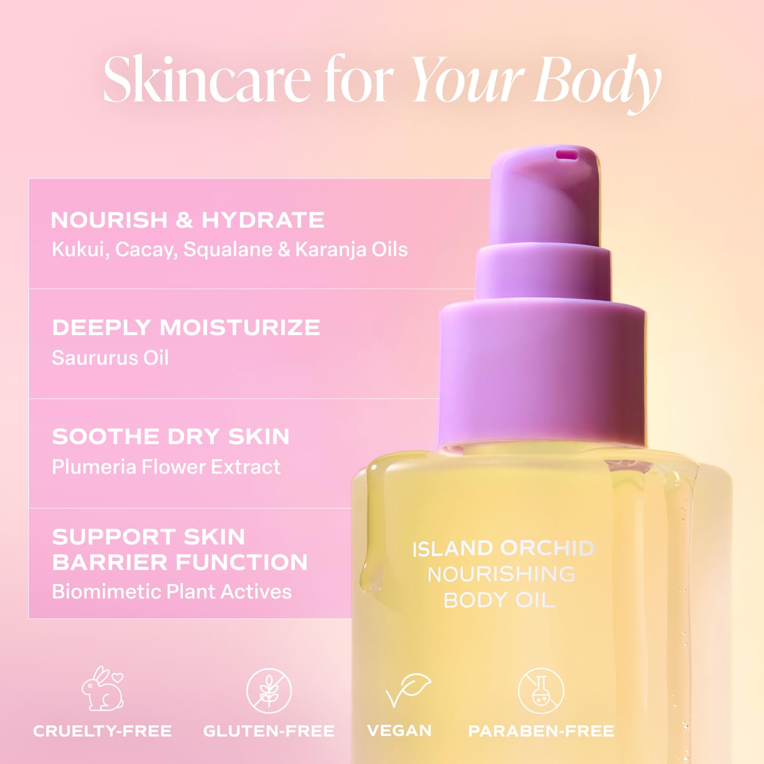 Saltair Body Oil. Luxurious Island Orchid After Shower And Bath Oil Moisturizer For Women. Botanical, Non-Greasy, And Well-Absorbing Lotion For Hydrating Dry Skin. 4Oz Pump Bottle : Beauty & Personal Care