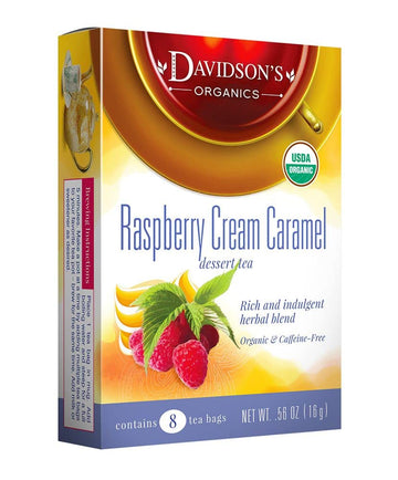 Davidson'S Organics, Raspberry Cream Caramel, 8-Count Tea Bags, Pack Of 12
