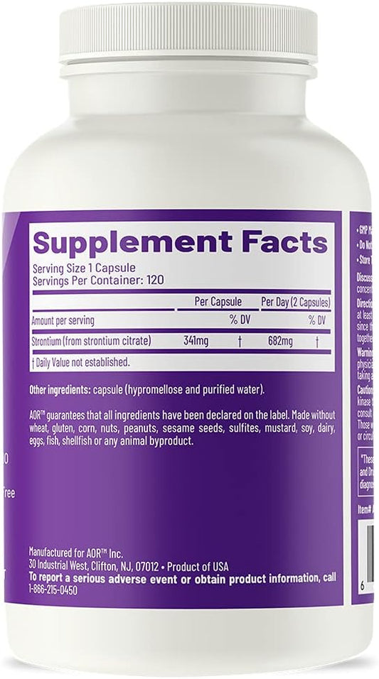 Aor, Strontium Support Ii, Mineral Support For Bone Health, Vegan, Non