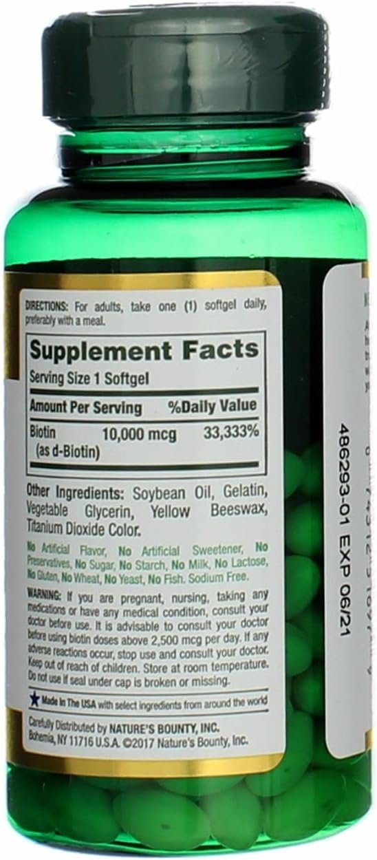 Nature'S Bounty Biotin 10,000 Mcg, Rapid Release Softgels 120 Ea (Pack Of 12)