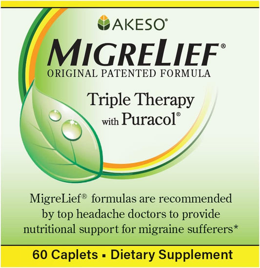 Migrelief Nutritional Support & Comfort Kit For Migraine Sufferers - M