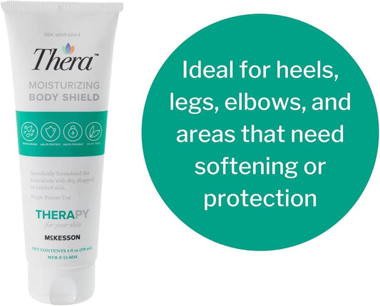 Thera Moisturizing Body Shield Skin Cream - Hydrates Dry, Chapped, Cracked Skin - Lavender-Scented, 4 Oz Tube, 12 Count