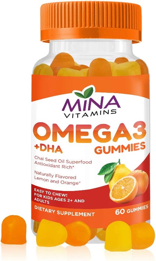 Halal Omega-3 Vitamin Gummy With Dha Without The Fishy Aftertaste. For Kids + Adults –Vegetarian, Non-Gmo, Gluten Free (60 Count)