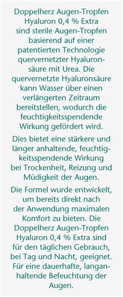 Doppelherz Eye Drops, Extra Hyaluron 0.4%, Moisturising Eye Drops With Soothing Effect For Dry And Irritated Eyes, 1 X 10 Ml