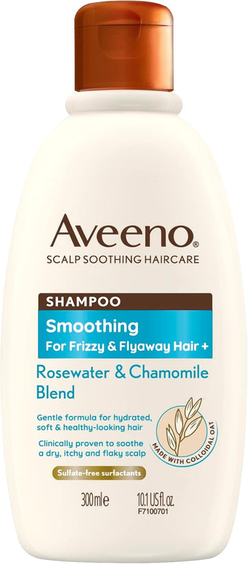 Aveeno Smoothing Rosewater And Chamomile Scalp Soothing Shampoo For Frizzy Hair 300Ml (Pack Of 2)